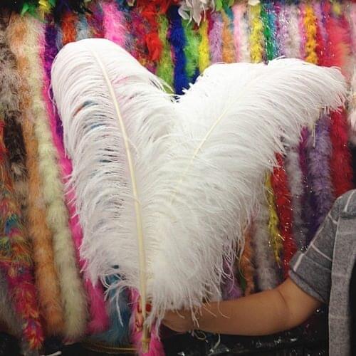 Wholesale Quality 10pcs perfect natural Large feathers white ostrich feather 26-28inch / 65-70cm decoration diy wedding