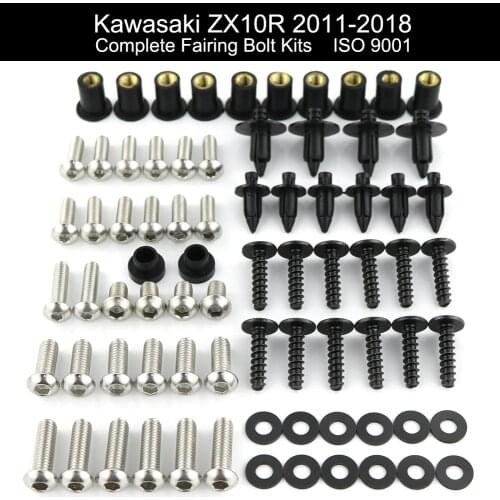 Fit For kawasaki Ninja ZX-10R ZX10R 2011-2018 Motorcycle Complete Full Fairing Bolts Kit Stainless Steel Screws Clips