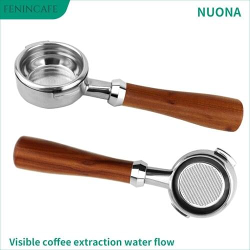 NUOVA Coffee Machine Bottomless Portafilter Solid Wood Handle Bottomless Filter Basket NUOVA Semi-automatic Coffee Machine Serie