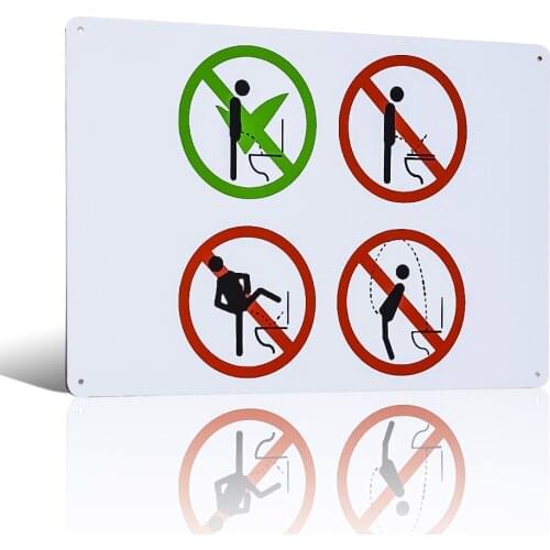 Toilet Rules Funny Sign Bar Cafe Garage Wall Decor