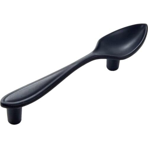 Modern Black Knife/Spoon/Fork Kitchen Cupboard Door Pull Handle Cabinet Wardrobe Drawer Handle knobs with Screws