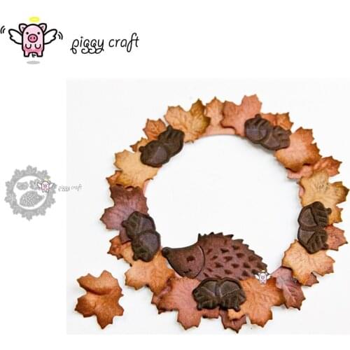 Piggy Craft metal cutting dies cut die mold Nut hedgehog maple leaf ring Scrapbook paper craft knife mould blade punch stencils