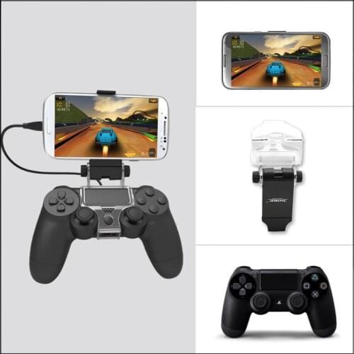 Smart Handle Clip Cell Mobile Phone Clamp Holder with OTG Cable for Playstation 4 Controller Black For Game PS4 iphone