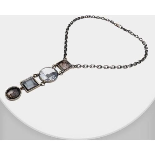 M36 Old style vintage geo necklace for unisex with box crystal make old fashion show