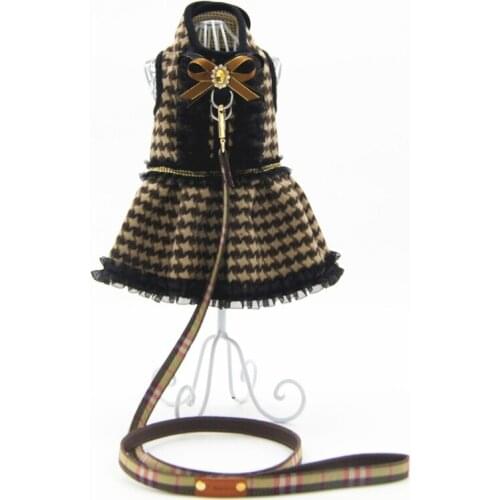 Winter Dog Dress Harness Costume Pet Dog Lead Leash Cat Puppy Poodle Pomeranian Pug French Bulldog Dog Clothing Tutu Dropship