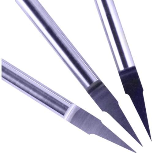 10pc 3.175MM Shk 10deg 0.2mm Carbide CNC Router Tools wood router machine V Shape Engraving tool PCB Cutters Woodworking J3.1002