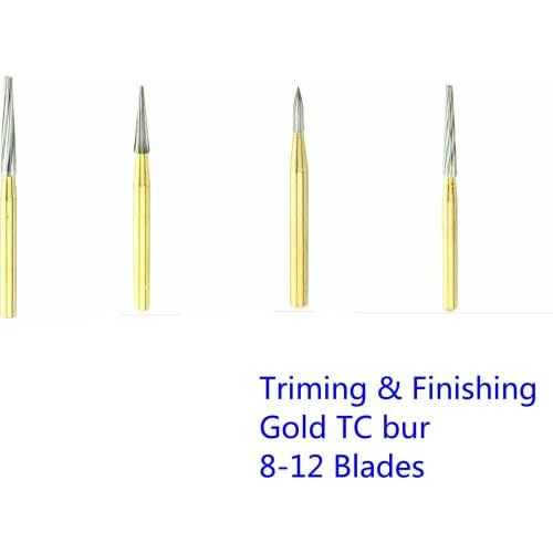 10 Pieces FG Shank Tungsten Carbide Burs Dental Gold TC Bur Triming Finishing Polishing Bur Tools