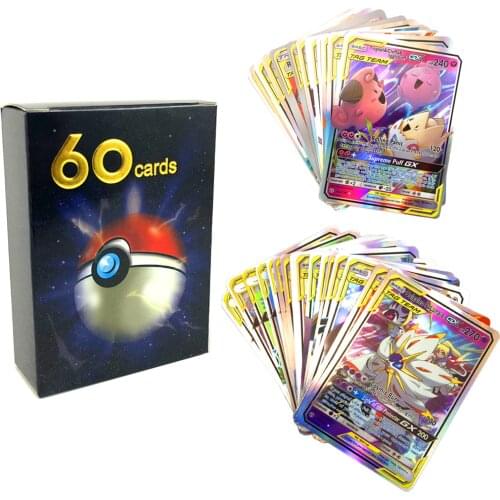 2019 Newest arrival 10 20 30 40 50 60pcs tag team card Pokemones Cards Battle game card For Funs Children English version Toy