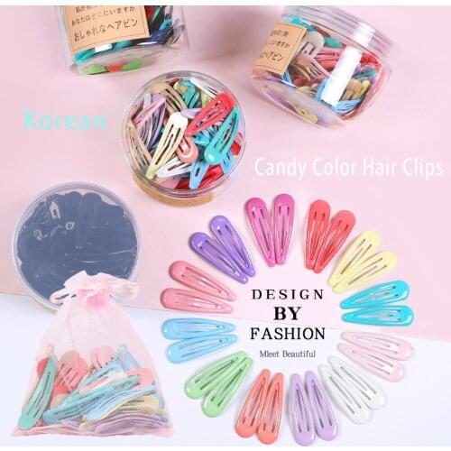 2020 Sweet Candy Color Children 5CM Hair Clips Pins Safe BB Clips Set For Girls High Quality Hairgrip Kids Cute Hair Accessories