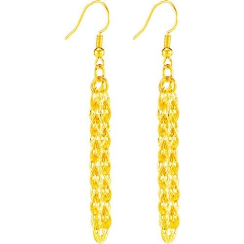 2020 New Indian Jewelry Earrings Vintage 24K Gold Long Tassel Earrings for Women Irregular Pendant Earrings Jewelery Party Gifts