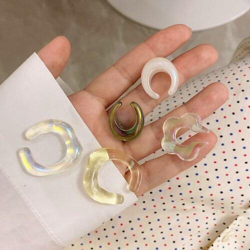 2021 New Big Acrylic Earrings For Women New Jewelry White Statement Circle Chain Geometric Drop Dangle Earrings Wholesale