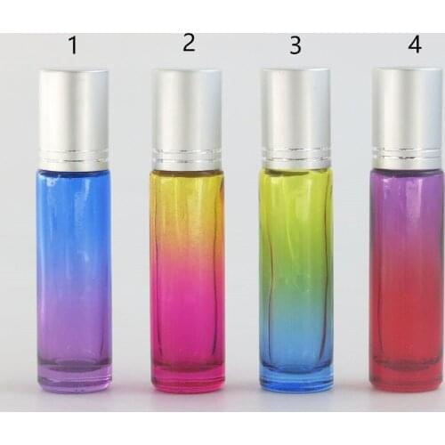 360 pcs x 10ml Gradient Color Thick Glass Roll On Essential Oil Empty Parfum Bottles Roller Ball Travel Use Necessaries