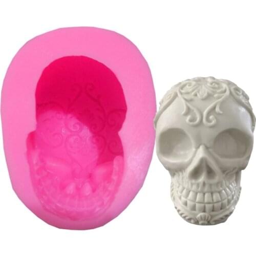 3D Skull Decorations Epoxy Resin Mold DIY Craft Ornaments Casting Silicone Mould