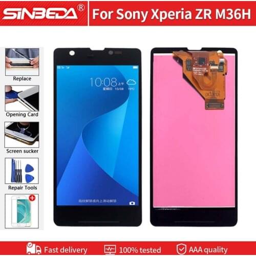 4.55" Original LCD For SONY Xperia ZR M36H LCD Touch Screen Digitizer Assembly Display Replacement M36 C5503 C5502