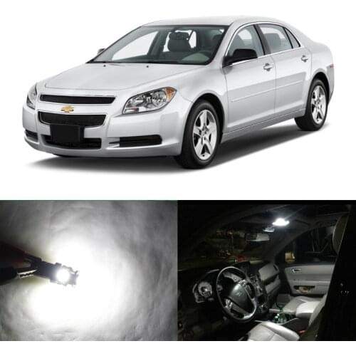 8PCs Xenon White Canbus Led Light Bulbs Interior package Kit For Chevrolet Chevy Malibu 08-12 Map Dome Trunk License Plate Lamp