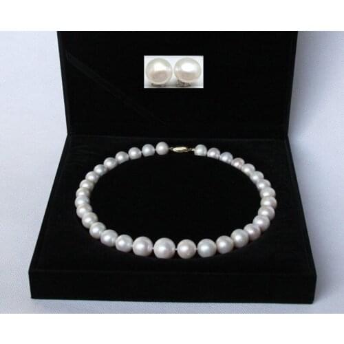 AAA Genuine natural 16-17mm round white pearls necklace