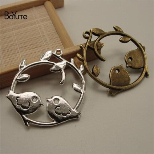 BoYuTe (20 Pieces/Lot) Metal Alloy 41*40MM Twig and Bird Pendant Charms Diy Hand Made Jewelry Accessories Vintage