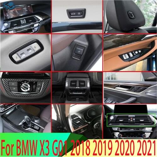 For BMW X3 G01 2018 2019 Car Accessories Carbon fiber style Inside Interior Cover Trim Full Set 28 Pcs