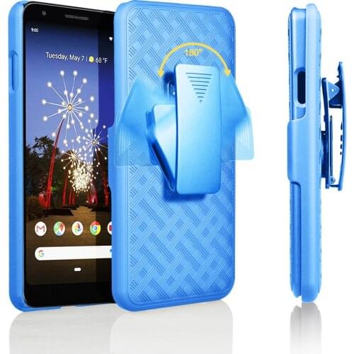For Google Pixel 3a XL Heavy Duty Hybrid Rugged Case Belt Clip Swivel Holster Cover