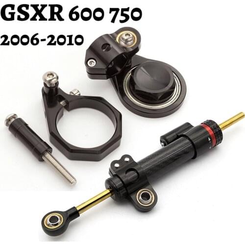 For Suzuki GSXR GSX-R 600 750 K6 K7 K8 K9 CNC Fiber Carbon Steering Damper Bracket Mounting Support Kit GSXR600/750 2006-2010