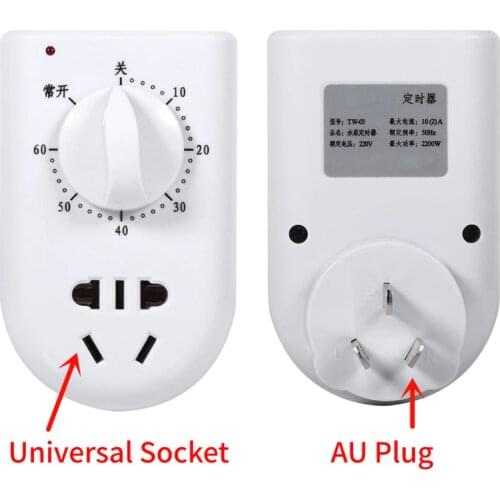 Electronic Digital Timer Switch Home Universal Energy Saving 1-60 Minutes Timing Socket AC 220V 10A AU Plug With LED Indicator