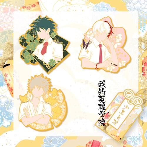 High Grade Boku no My Hero Academia Pins Anime Badges Enamel Metal Badge Pin Cosplay Props Spray Paint Brooch Souvenir Gift