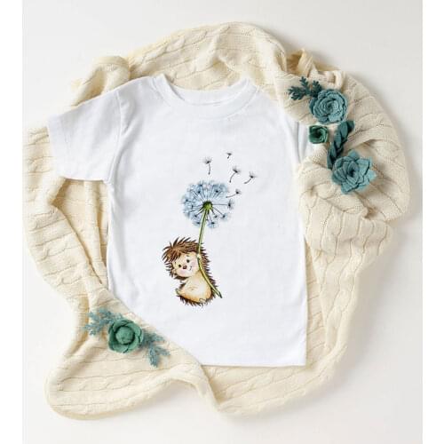 Latest T Shirt For Girls Summer Kids Fashion Girl 2020 Hedgehog Dandelion Journey Novelty Pattern Boys T Shirts Harajuku Shirt