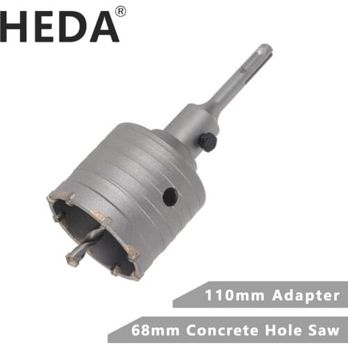 HEDA 68mm Concrete Tungsten Carbide Alloy Core Hole Saw SDS PLUS Electric Hollow Drill Bit Air Conditioning Pipe Cement Stone