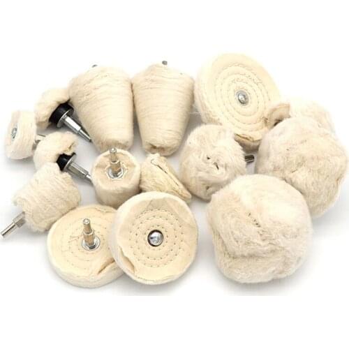6mm Shank Cotton Polishing Wheels Cloth Buffing Wheel Grinder for Jewelry Wood Metal Abrasive Tools Cone Brush