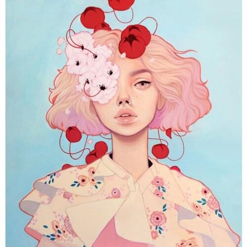 Beautiful Girl 5D Diy Diamond Painting Flower Of Rhinestones Square Cross Stitch Needlework Home Decorative Relative Mosaic J329