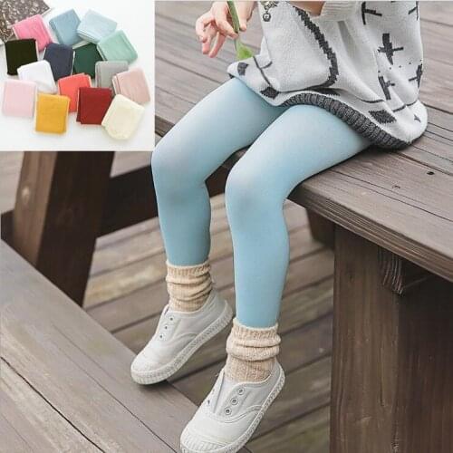2-9T Kids Children Tights Girls Pantyhose Thin Candy Color For Party Ballet Dance Baby Girls Pantyhose Stockings Wholesale