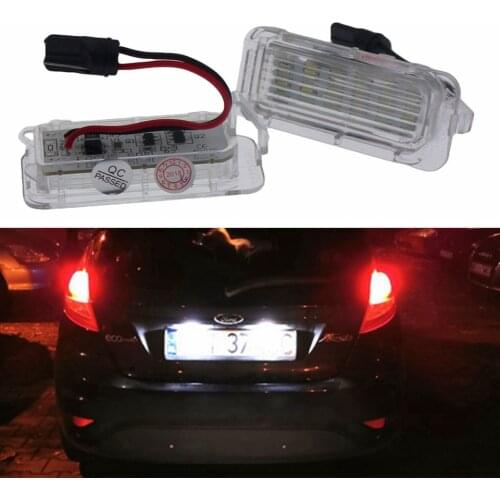 2pcs For Ford B-Max C-Max 2 Fiesta 6 Focus Mondeo S-Max Jaguar XF XJ Kuga 2 No Error Car Led Number License Plate Light Lamps
