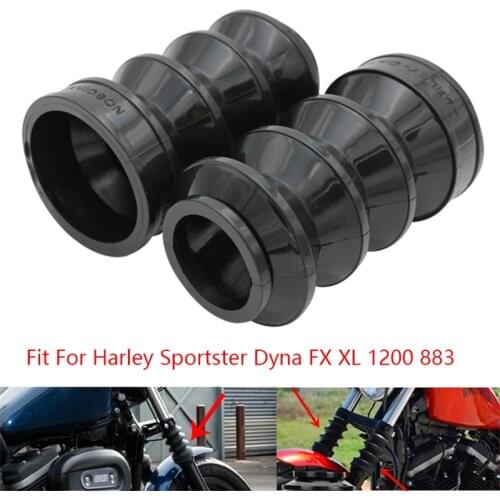 Motorcycle Gaiters Gators Boots Rubber Front Fork Shock Dust Cover Protector Covers For Harley Sportster Dyna FX XL 1200 883 X48