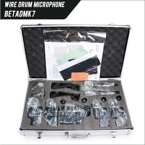 Professional 7 Pieces BETA DMK Instrument Drum Microphone Mic Set Kit For Bass Amp Toms Snare Drum drum microphone set
