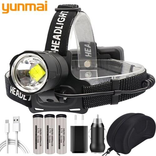 Xhp90.2 Led Zoomable Headlamp Headlight Powerbank 18650 USB Rchargeable Battery XHP70.2 Head Flashlight Lamp Torch 6S-2032