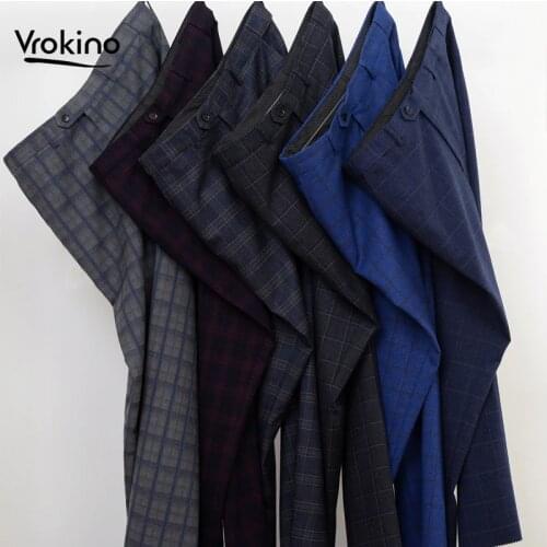 2020 autumn and winter new XL 7XL 8XL 9XL Plus size casual business plaid pants Fashion high quality mens wedding suit pants