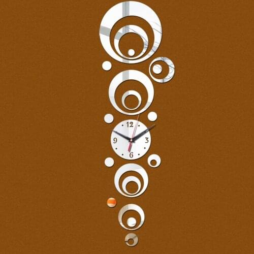 New mirror wall clock watch clocks Living Room Geometric quartz needle 3d fashionable household adornment