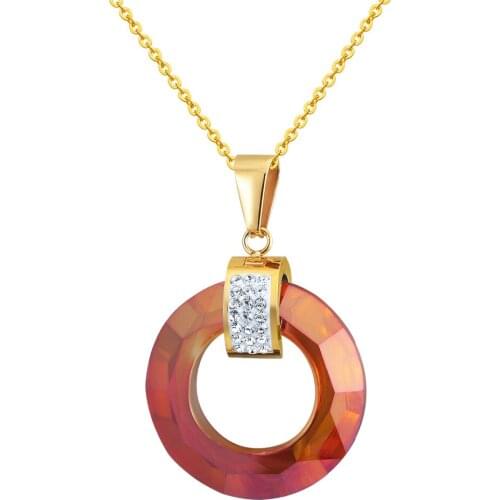 New Design Hot Multiple Sections Flicker Round Glass Pendant Necklace Woman Best Gift Jewelry Wholesale Love Necklace For Women