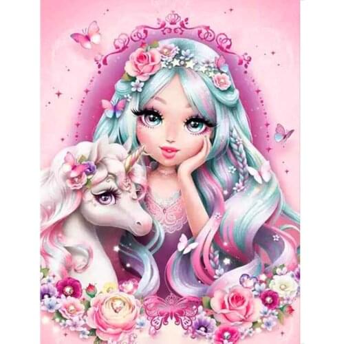 DIAPAI 100% Full Square/Round Drill 5D DIY Diamond Painting "Cartoon girl unico" Diamond Embroidery Cross Stitch 3D Decor A20093