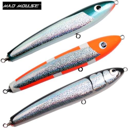NEW MAD MOUSE Topwater Wooden Stickbait GT Surface Trolling Lure 140g/26.5cm Deep Sea Pencil Boat Fishing Artificial Bait Ocean