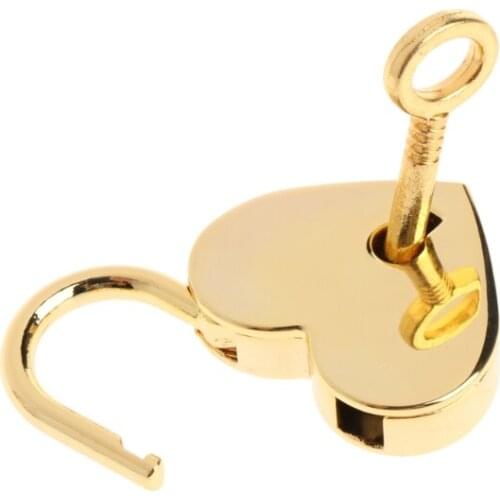 Romantic Heart Shape Vintage Antique Style Mini Archaize Padlocks Key Lock With key 7 Colors Available
