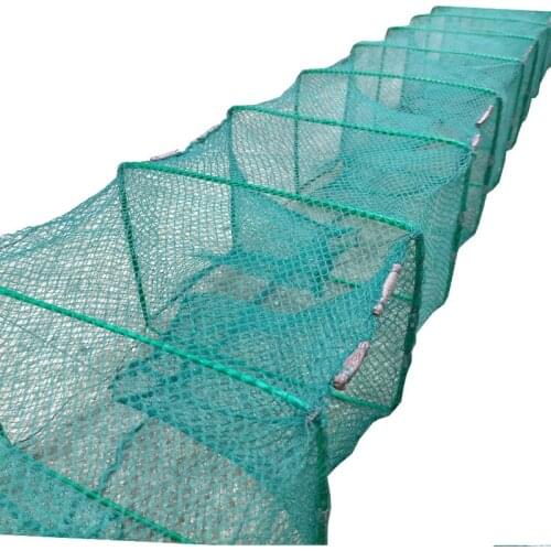 Hands behind the trap net cage shrimp nets automatic folding long party eel cage net cage