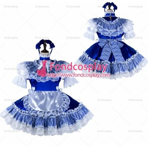 Sissy maid satin dress lockable Uniform cosplay costume Tailor-made[G2307]