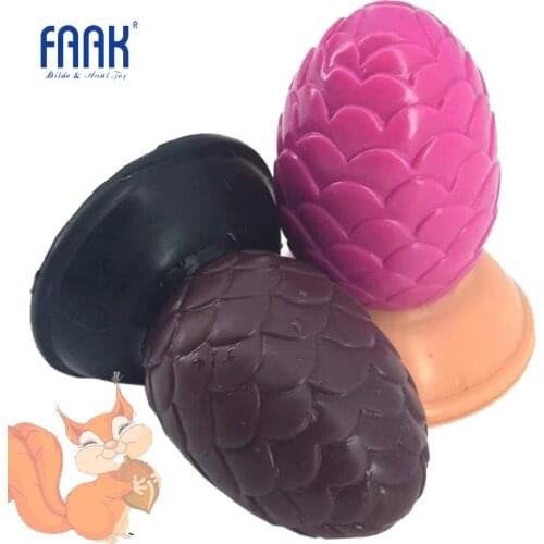 FAAK silicone anal sex toys pine cone butt plug suction deep texture pussy masturbate anal massage adult sex products sex shop
