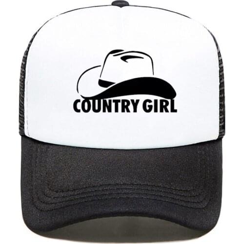 Country Girl baseball cap Factory Price DIY Mesh cap For Women And Men Mesh Summer Printed Logo Snapback Cap