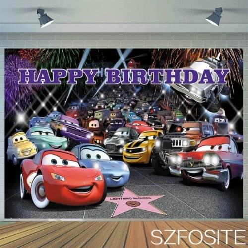 Cartoon Happy Train Racing Buddy Party Backdrop Boy Birthday Room Decoration Photography Photo Children Custom Vinyl Background