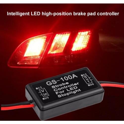 Waterproof Strobe Controller High Brake LED Stop Light Controller for DC12-24V Motor Vehicles Strobe Controller Plastic Metal