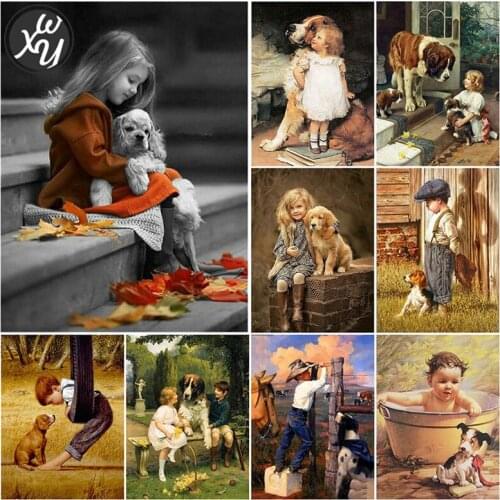 WEIWEI Retro Full 5D Diamond Embroidery Child Diamond Mosaic Diy Diamond Painting Cross Stitch Picture of Rhinestones Home Decor