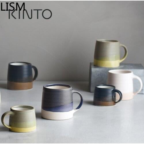 Japan Ceramic Coffee Mug Gradient Color Coffee Cup Milk Handmade Modern Handgrip Coffee Mugs Simple Tazas De Cafe Office Cup