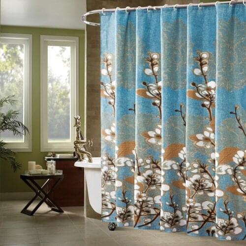 Happy Tree Polyester Flower Shower Curtain Thicken Fabric Bathroom Curtain Classic Styles Bath Curtain